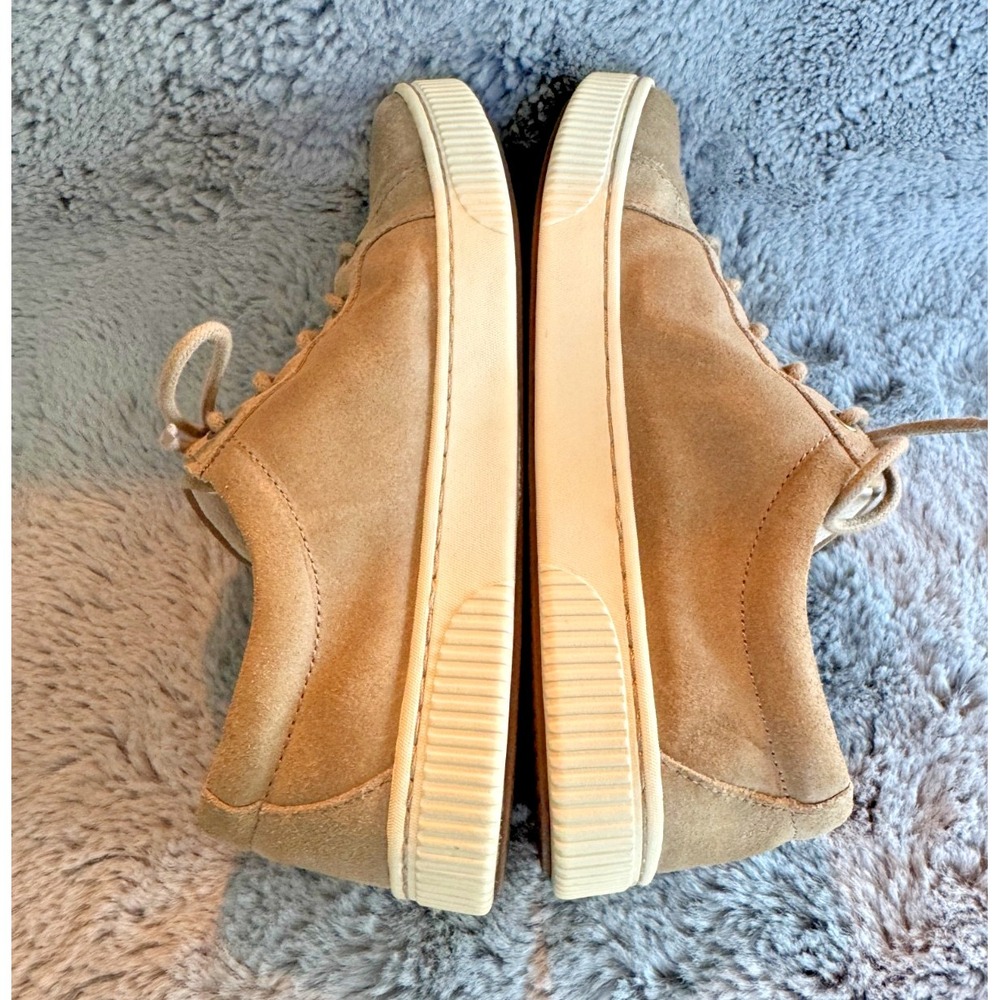 BORN Tamara Tan Suede Leather Lace Up Sneakers Side Zip Comfort Slip-On - Picture 4 of 9